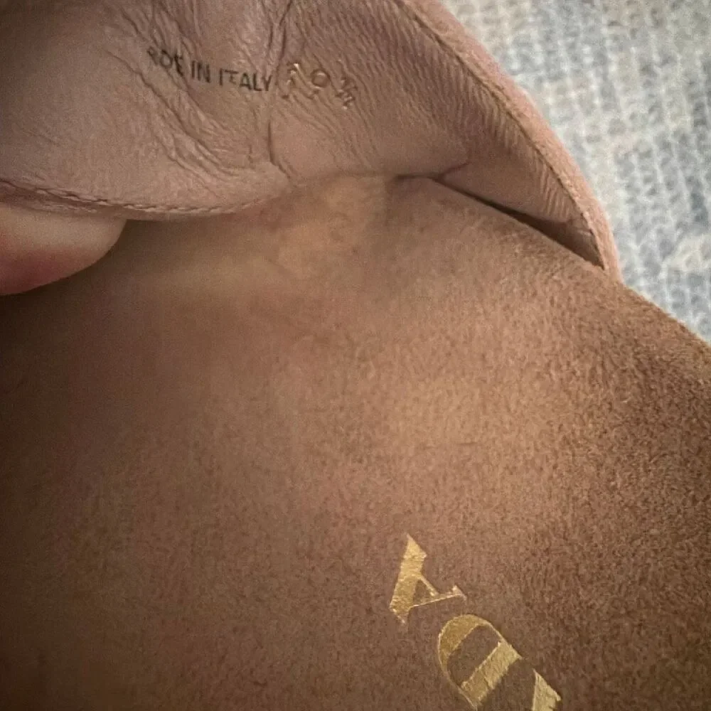 Prada Buckle Slides Rose Gold size 39.5